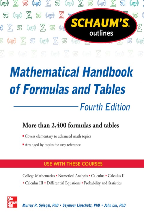 Cover image for book Schaum's Outline of Mathematical Handbook of Formulas and Tables