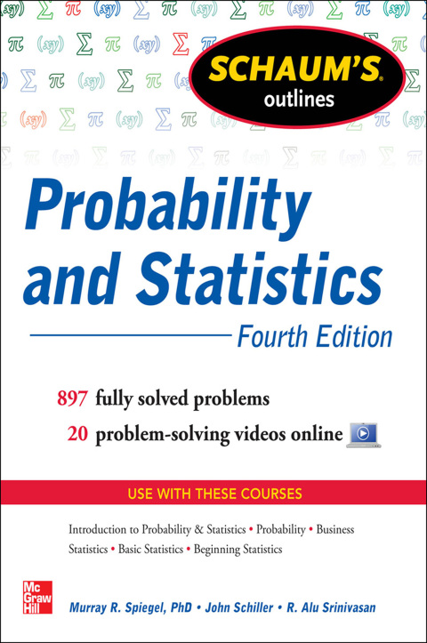 Cover image for book Schaum's Outline of Probability and Statistics