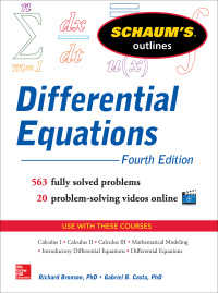 صورة الغلاف: Schaum's Outline of Differential Equations, 4th Edition 4th edition 9780071824859