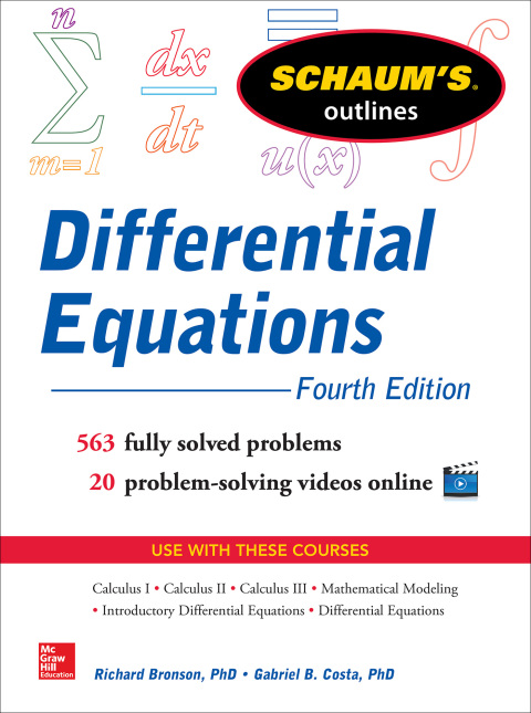 Cover image for book Schaum's Outline of Differential Equations, 4th Edition