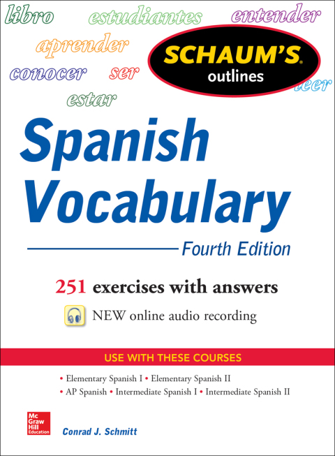 Cover image for book Schaum's Outline of Spanish Vocabulary 4E EBOOK