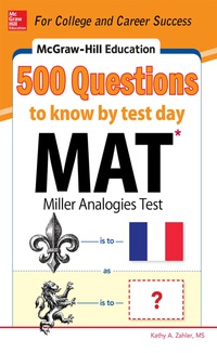 صورة الغلاف: McGraw-Hill Education 500 MAT Questions to Know by Test Day 1st edition 9780071832106