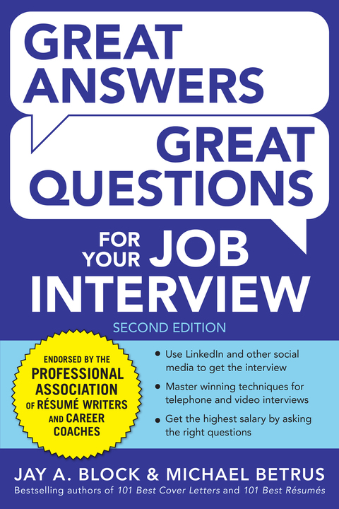 Cover image for book Great Answers, Great Questions For Your Job Interview, 2nd Edition