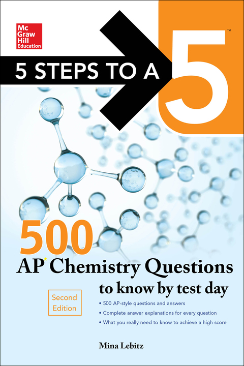 Cover image for book McGraw-Hill Education 500 AP Chemistry Questions to Know by Test Day, 2nd edition