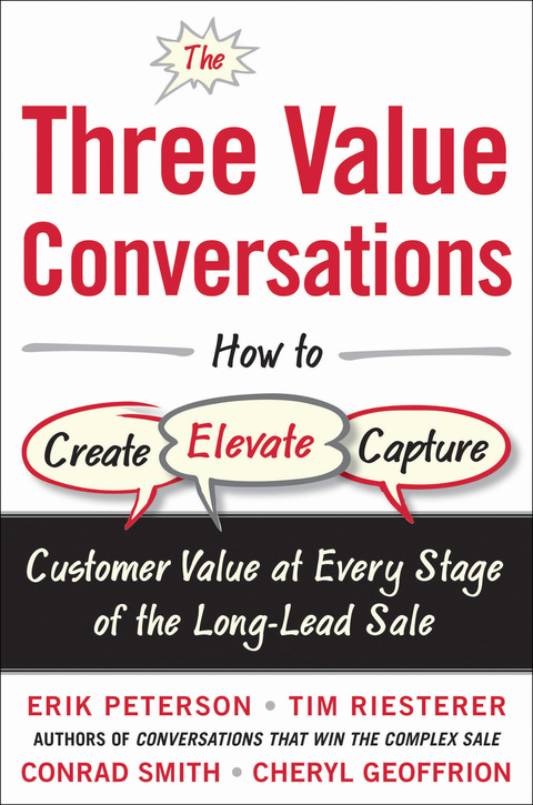 Cover image for book The Three Value Conversations: How to Create, Elevate, and Capture Customer Value at Every Stage of the Long-Lead Sale