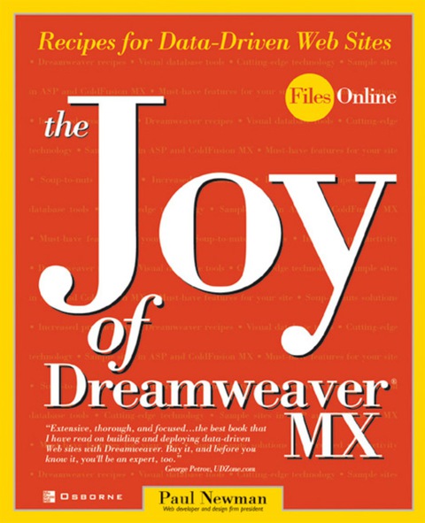 Cover image for book The Joy of Dreamweaver MX: Recipes for Data-Driven Web Sites