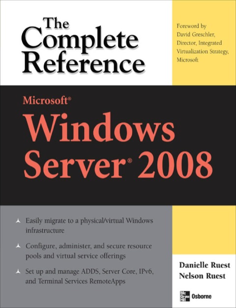 Cover image for book Microsoft Windows Server 2008: The Complete Reference