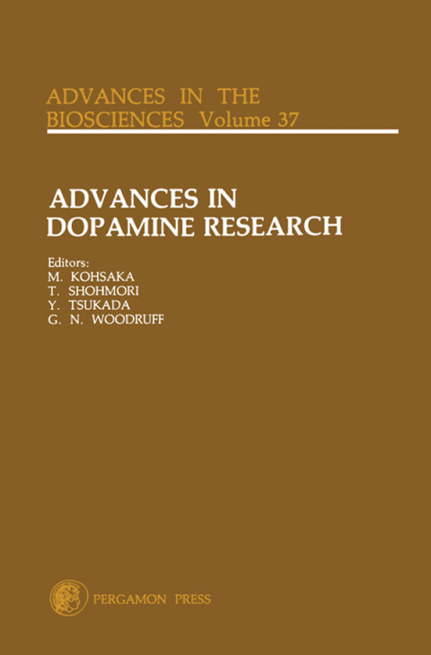 Cover image for book Advances in Dopamine Research: Proceeding of a Satellite Symposium to the 8th International Congress of Pharmacology, Okayama, Japan, July 1981