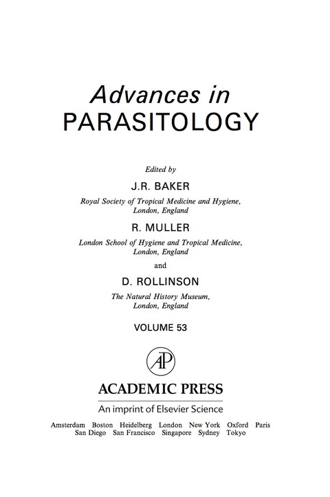 Cover image for book Advances in Parasitology