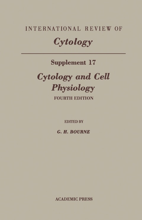 Cover image for book Cytology and Cell Physiology, Supplement 17