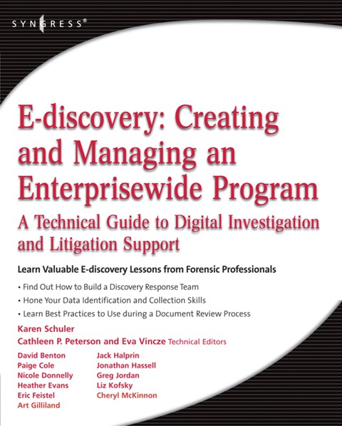 Cover image for book E-discovery: Creating and Managing an Enterprisewide Program