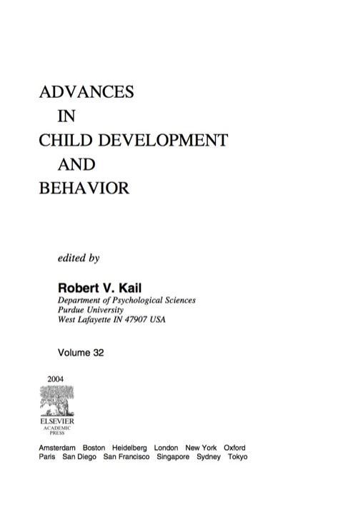 Cover image for book Advances in Child Development and Behavior
