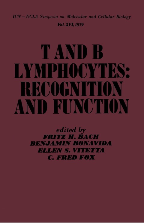Cover image for book T and B Lymphocytes: Recognition and Function