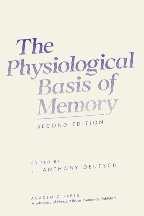 Cover image for book The Physiological Basis of Memory