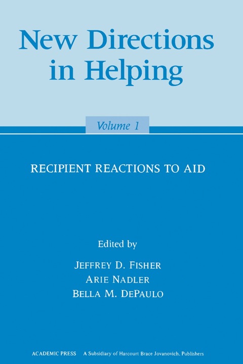Cover image for book New Directions in Helping: Recipient Reactions to Aid