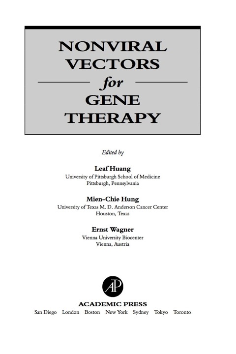 Cover image for book Nonviral Vectors for Gene Therapy