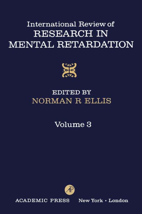 Cover image for book INT'L REV OF RESRCH IN MENTL RETARDTN V3