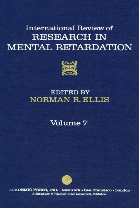 Cover image for book INT'L REV OF RESRCH IN MENTL RETARDTN V7