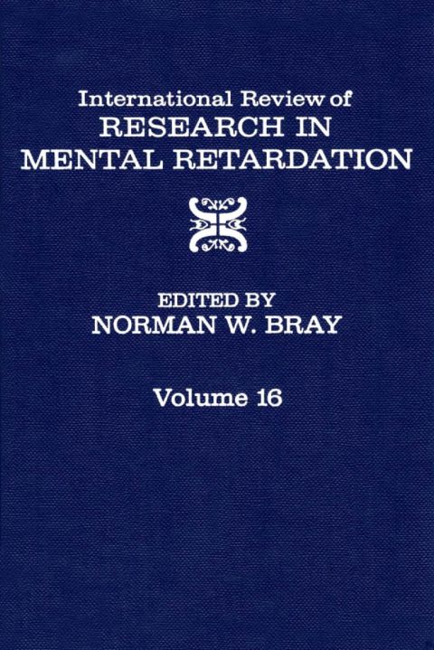 Cover image for book International Review of Research in Mental Retardation
