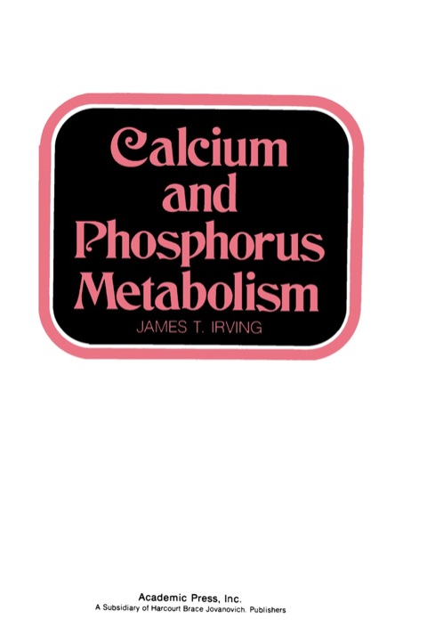 Cover image for book Calcium And Phosphorus Metabolism