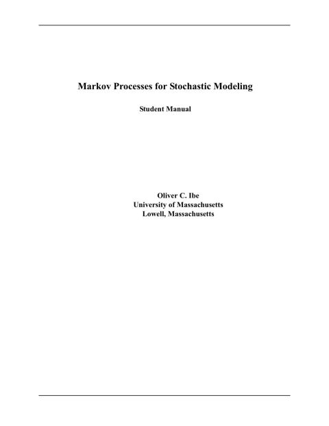 Cover image for book Student Solutions Manual for Markov Processes for Stochastic Modeling