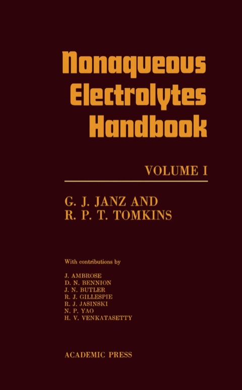 Cover image for book Nonaqueous Electrolytes Handbook