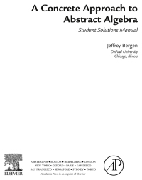 Cover image: A Concrete Approach To Abstract Algebra,Student Solutions Manual (e-only) 9780123846792