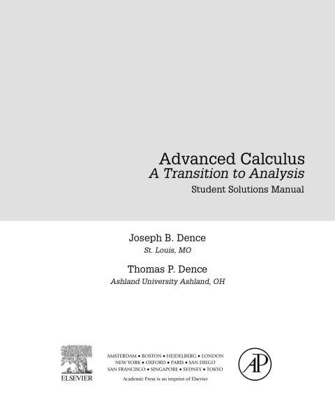 Cover image for book Advanced Calculus: A Transition to Analysis, Student Solutions Manual (e-only)