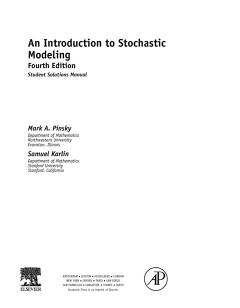 Cover image for book An Introduction to Stochastic Modeling, Student Solutions Manual