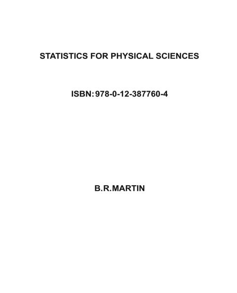 Cover image for book Statistics for Physical Sciences: An Introduction