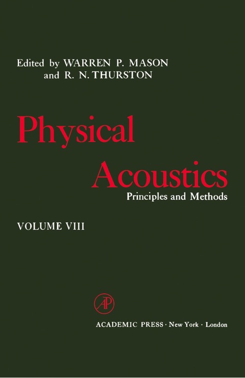 Cover image for book Physical Acoustics V8: Principles and Methods