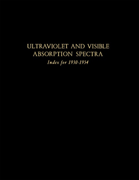 Cover image for book Ultraviolet and Visible Absorption Spectra