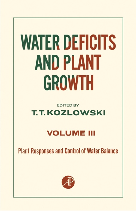 Cover image for book Plant Responses and Control of Water Balance