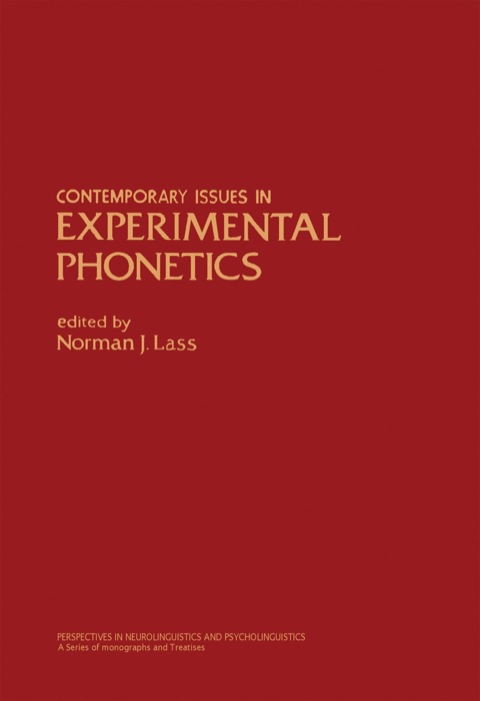 Cover image for book Contemporary Issues in Experimental Phonetics