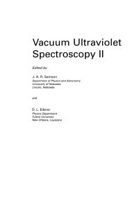 صورة الغلاف: Vacuum Ultraviolet Spectroscopy II 9780124759794