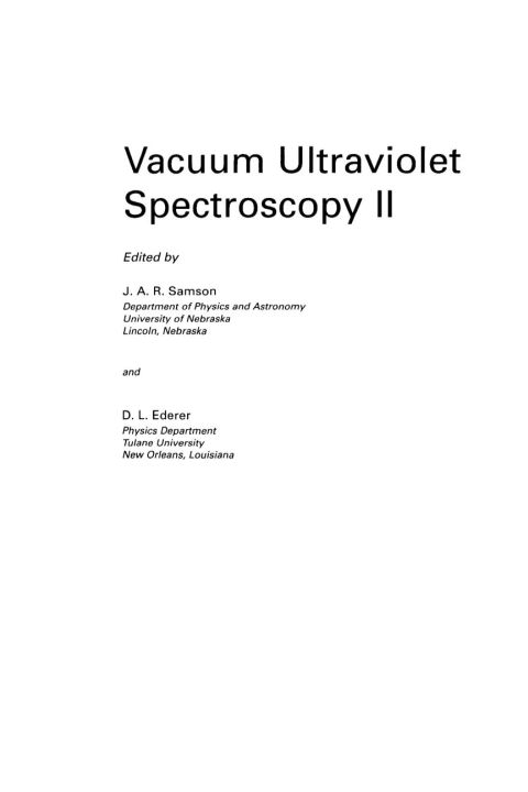 [1825 days] Vacuum Ultraviolet Spectroscopy II