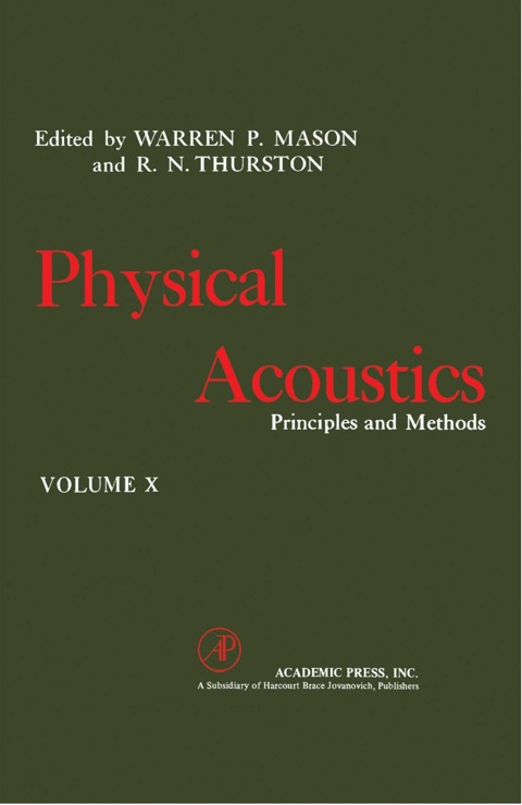 Cover image for book Physical Acoustics V10: Principles and Methods