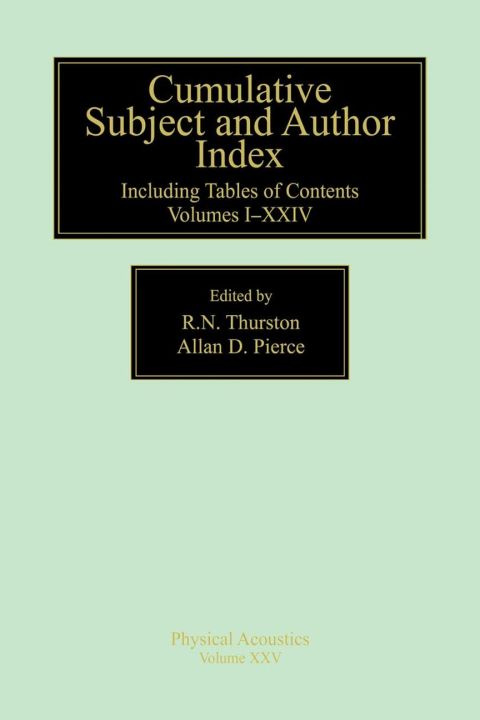 Cover image for book Cumulative Subject and Author Index, Including Tables of Contents Volumes 1-23