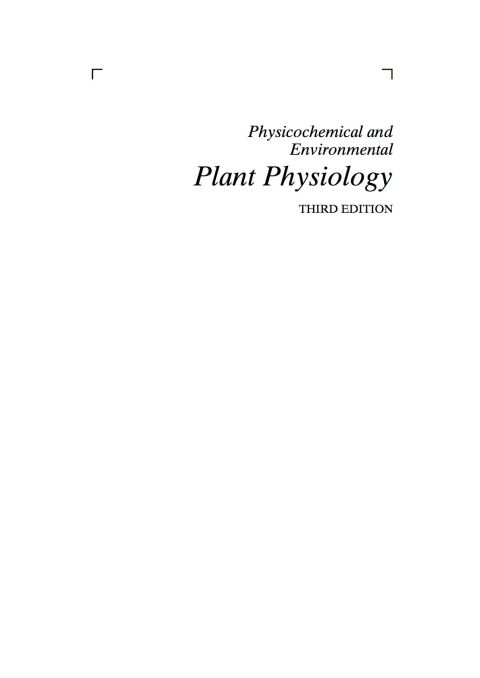 Cover image for book Physicochemical and Environmental Plant Physiology