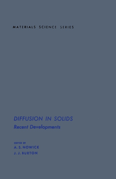 Cover image for book Diffusion in Solids: Recent Developments