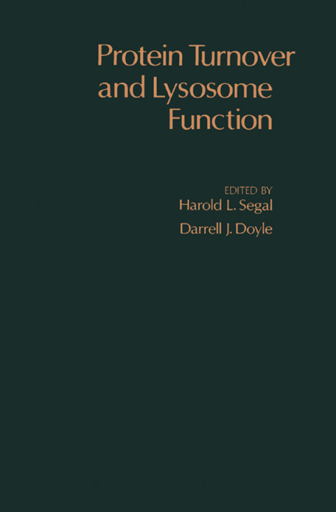 Cover image for book Protein Turnover and Lysosome Function
