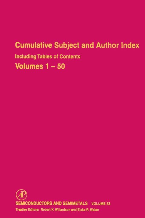[1825 days] Cumulative Subject and Author Index Including Tables of Contents, Volumes 1-50