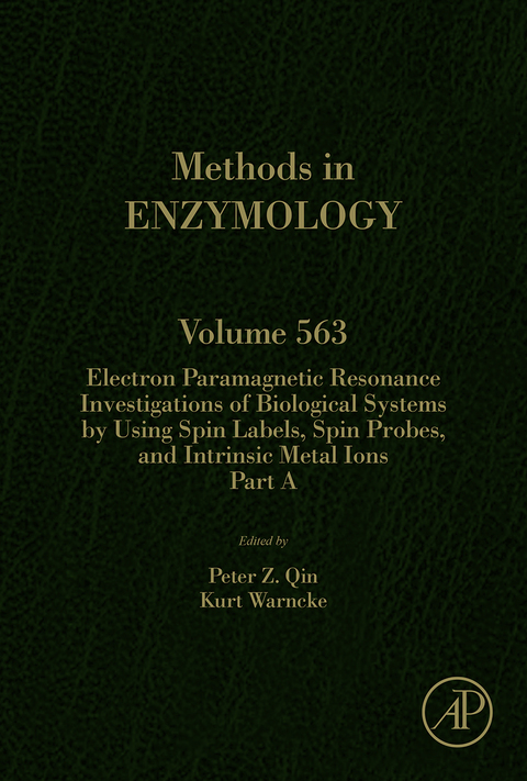Cover image for book Electron Paramagnetic Resonance Investigations of Biological Systems by Using Spin Labels, Spin Probes, and Intrinsic Metal Ions Part A