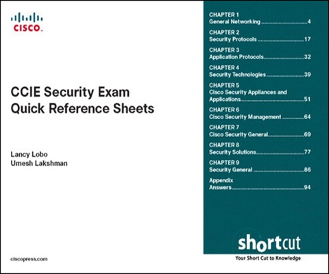 Cover image for book CCIE Security Exam Quick Reference Sheets