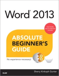 Cover image: Word 2013 Absolute Beginner's Guide 1st edition 9780789750907