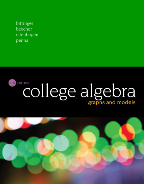 Cover image for book College Algebra: Graphs and Models