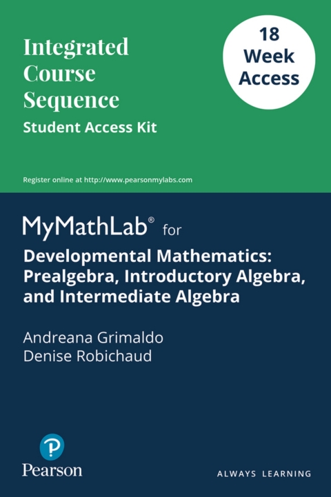 Cover image for book MyLab Math Access Code (up to 18-weeks) for Developmental Mathematics: Prealgebra, Introductory Algebra, and Intermediate Algebra