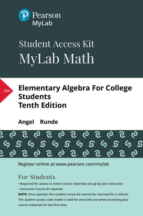 Cover image for book MyLab Math with Pearson eText Access Code (24 Months) for Elementary Algebra for College Students
