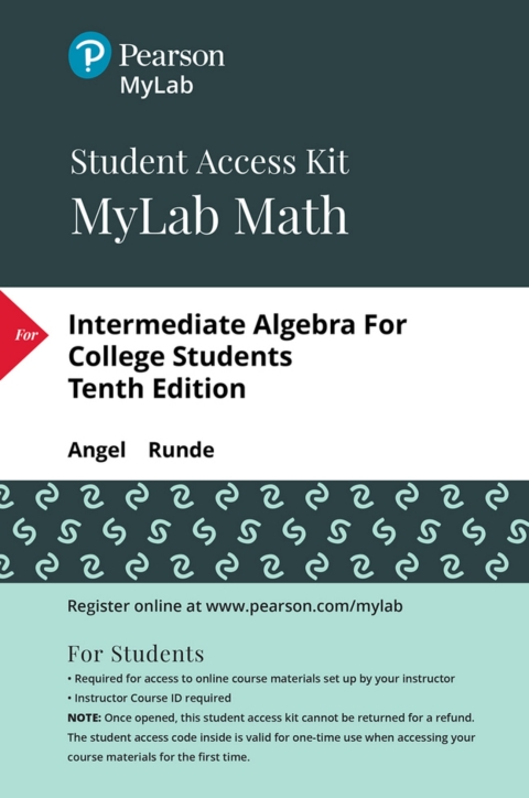 Cover image for book MyLab Math with Pearson eText (up to 24 months) Access Code for Intermediate Algebra for College Students