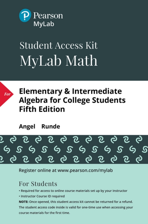 Cover image for book MyLab Math with Pearson eText Access Code (24 Months) for Elementary and Intermediate Algebra for College Students